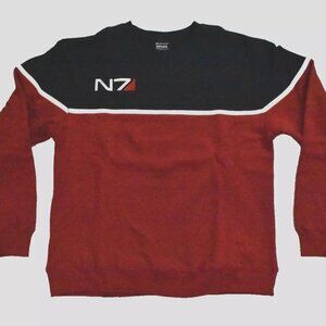 Graph Mens Mass Effect N7 Black Red Elite Gamer Sweatshirt